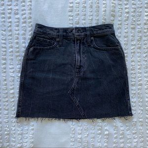 High Rise Black Jean Mini Skirt